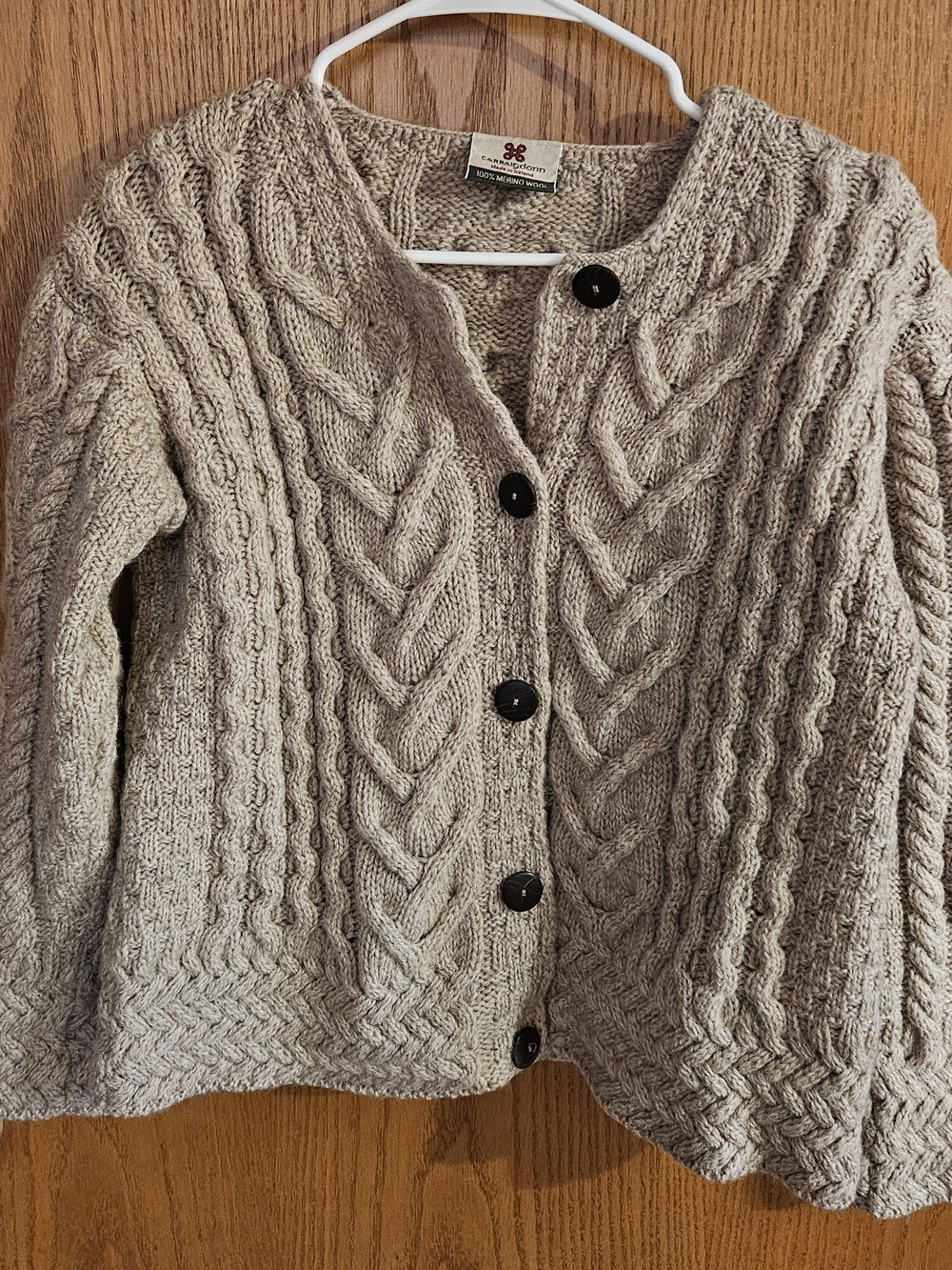 Carraig Dobb Cable Kniy Wool Sweat Medium